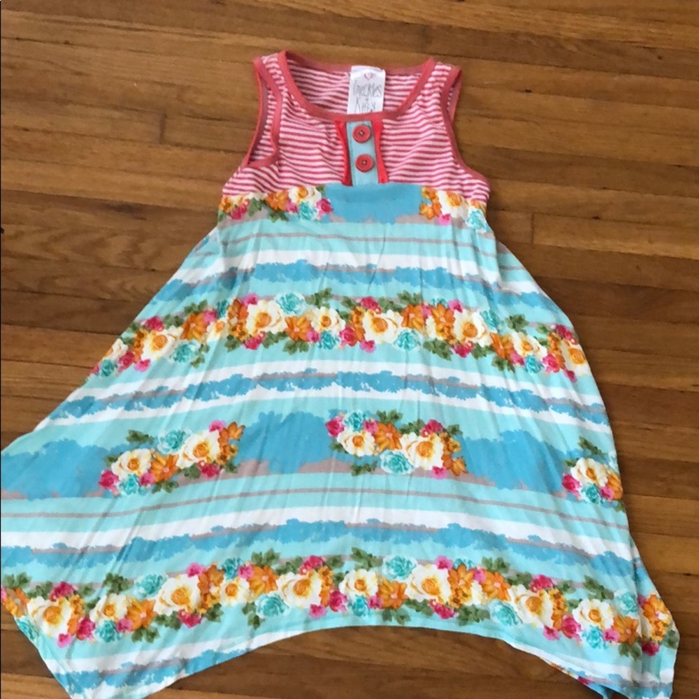 Pink and blue floral dress